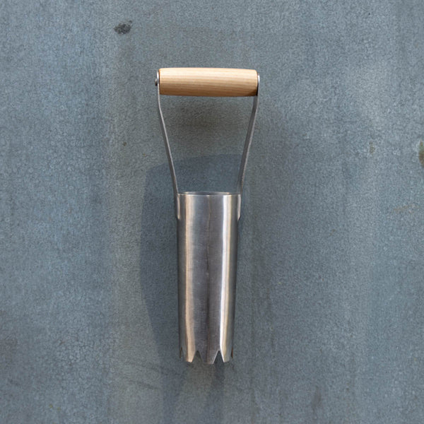 Bulb Planter, timber and stainless steel
