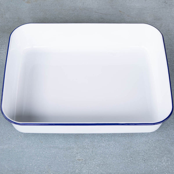 Falcon enamel deep roasting pan, white, 41 x 33 x 8cm