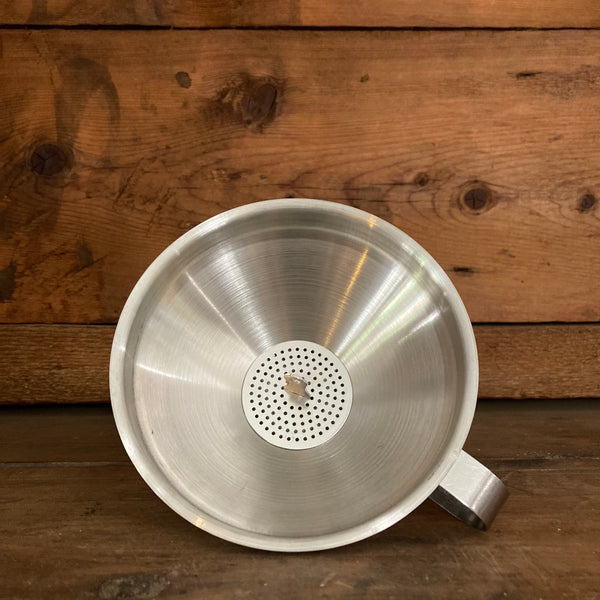 Funnel, stainless steel with removable strainer