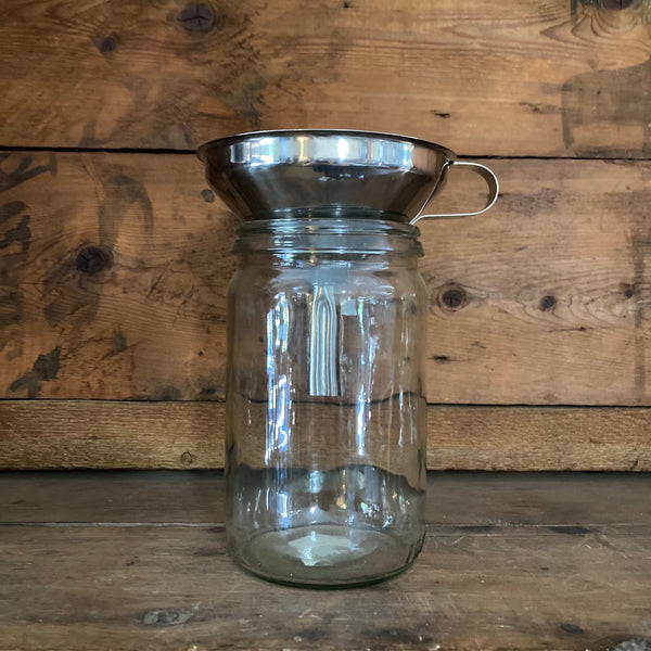 Funnel, stainless steel with removable strainer