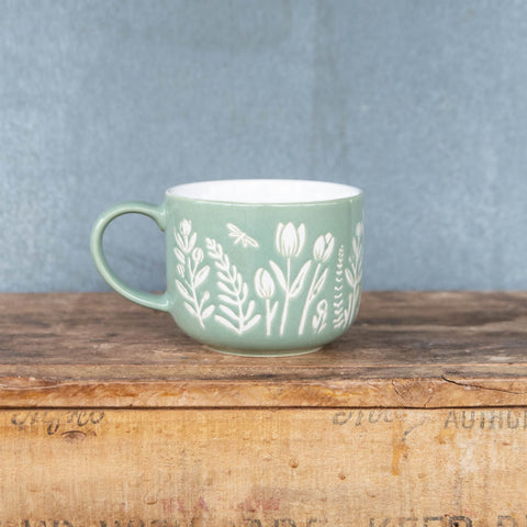 Mason Cash In the Meadow Green Tulip Mug, 400 ml