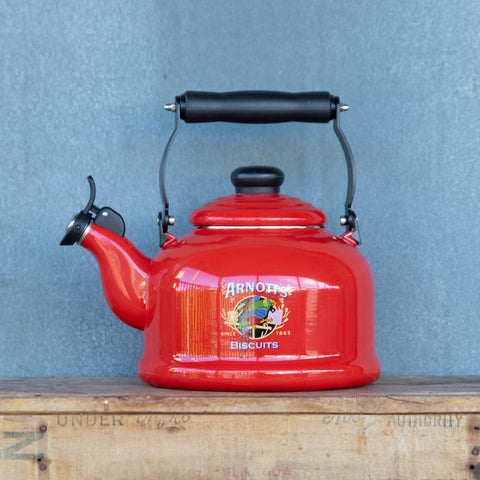 Whistling Kettle, enamel, 2.1 litre, Arnott's Logo