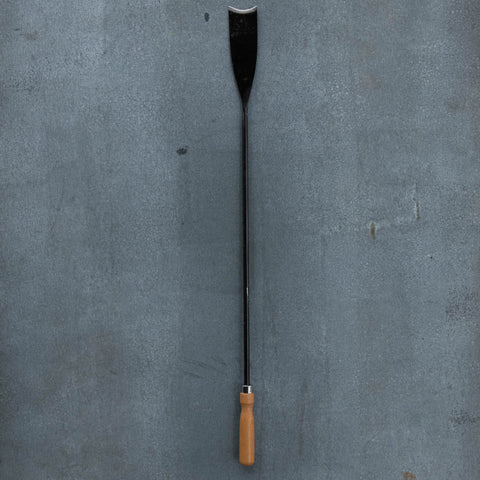 Asparagus Knife made from forged steel. Blade face 5cm, steel shaft 60cm, and timber handle.