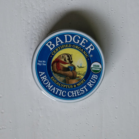 Badger Balm Aromatic Chest Rub offers soothing relief from the symptoms of a head cold.