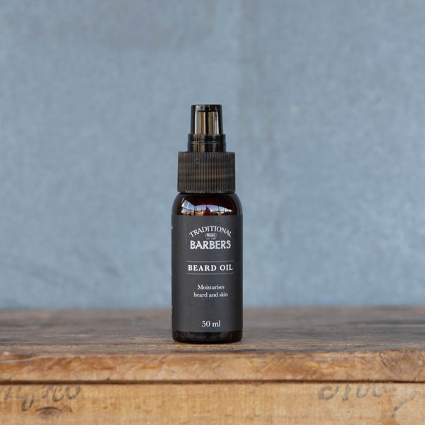 Traditional Barber's Beard Oil, made in Australia, moisturises the beard and skin. Contains natural oils. Apply a small amount to hands and and massage into beard and skin. 