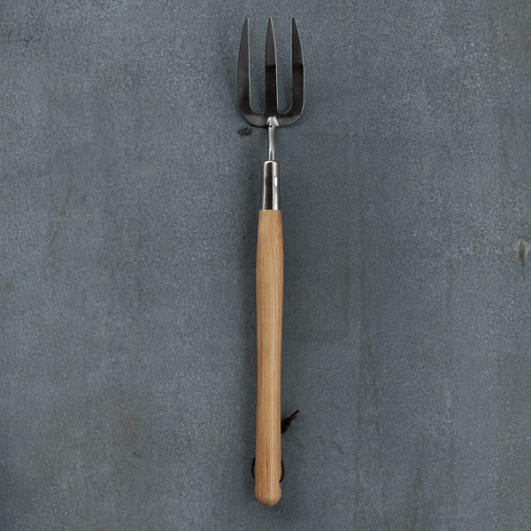 Stainless Steel Border Hand Fork for extended reach when planting, weeding, and cultivating in raised beds and deep garden borders.