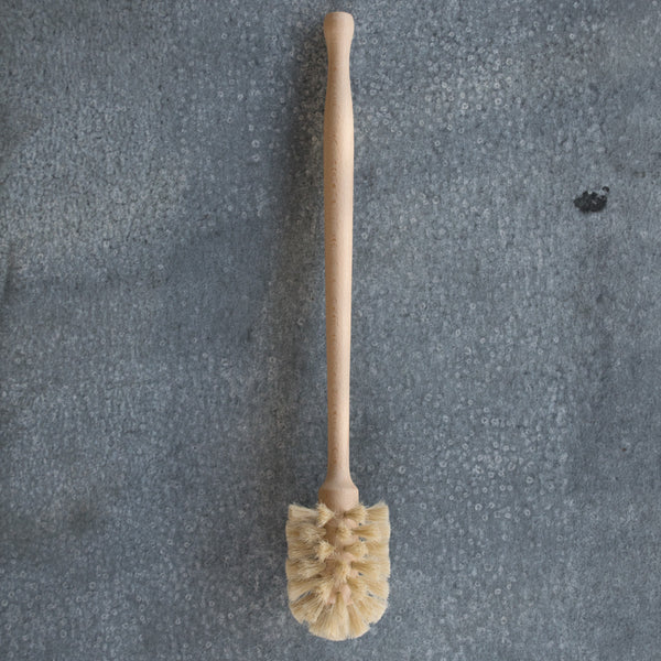 Redecker bottle brush with natural bristle and beechwood timber handle, 36cm long, for cleaning cups, glasses, bottles, and other narrow containers.