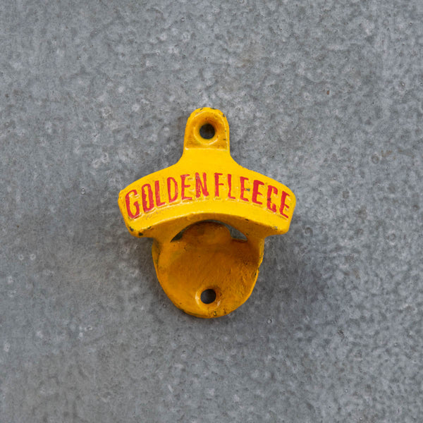 Bottle Opener, cast iron, handpainted with Golden Fleece raised print. Comes with screws for mounting in a handy spot.