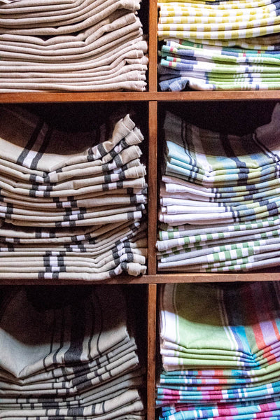 Tea Towel bulk buy to freshen your stash or keep in your present cupboard. Made from Indian cotton, they absorb moisture with great thirst, and keep their shape and colour wash after wash. Stock up with our mixed dozen bulk buy.