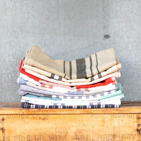 Tea Towel bulk buy to freshen your stash or keep in your present cupboard. Made from Indian cotton, they absorb moisture with great thirst, and keep their shape and colour wash after wash. Stock up with our mixed dozen bulk buy.