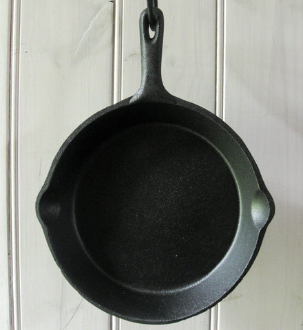 Our Pyrolux cast iron pre-seasoned frypans/skillets are available in four sizes , 15cm, 19cm, and 25cm, and 30.5cm.  Cast iron is such a great conductor of heat, it is non-stick when seasoned, can be used in the oven and stovetop, and is a natural alternative to coated non-stick cookware.