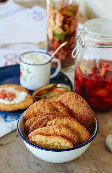 A Falcon enamel cereal bowl in Falcon's traditional ice white and cobalt blue. Too useful to keep just for breakfast, bring it out of the cupboard for lunch and dinner too.