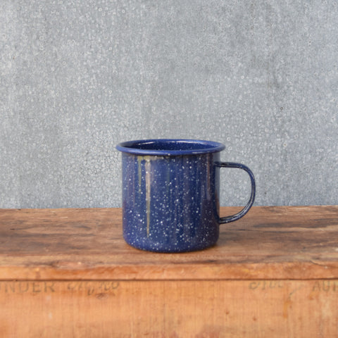Reminiscent of camping holidays and Australian shearers' mess halls, the Falcon enamel mug in blue with a white speckle is available in four sizes, 125ml, 350ml, 500ml and 750ml.