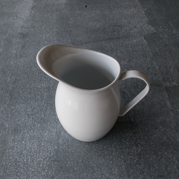 Falcon enamel jug, 1 litre, white.