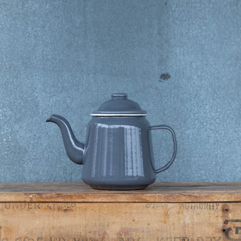 Falcon Enamel Teapot 900ml, deluxe two-tone grey and white.Falcon Enamel Teapot 900ml, deluxe two-tone grey and white.