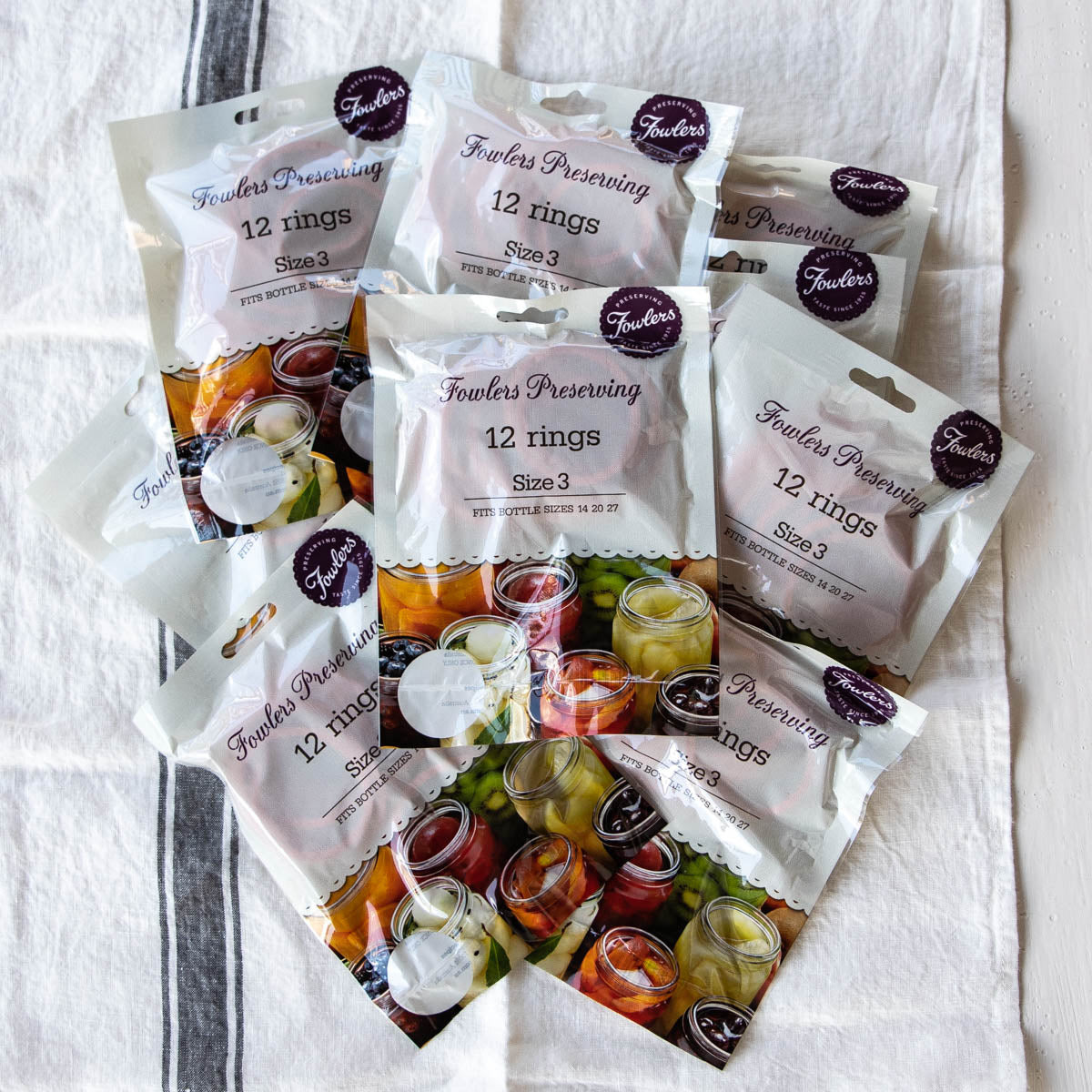 Fowlers Vacola Preserving Rings Size 3 Bulk Buy of 10 packets