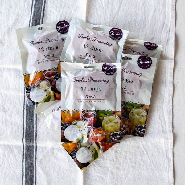 Fowlers Vacola Preserving Rings, Size 3, Bulk Buy of 6 packets.