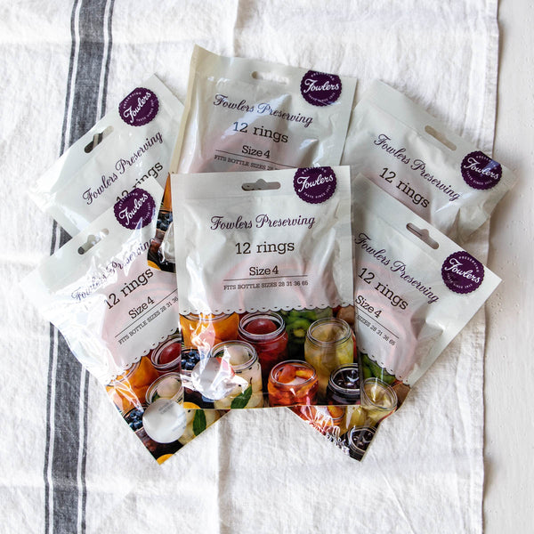 Fowlers Vacola Preserving Rings Size 4, Bulk Buy of 6 packets.