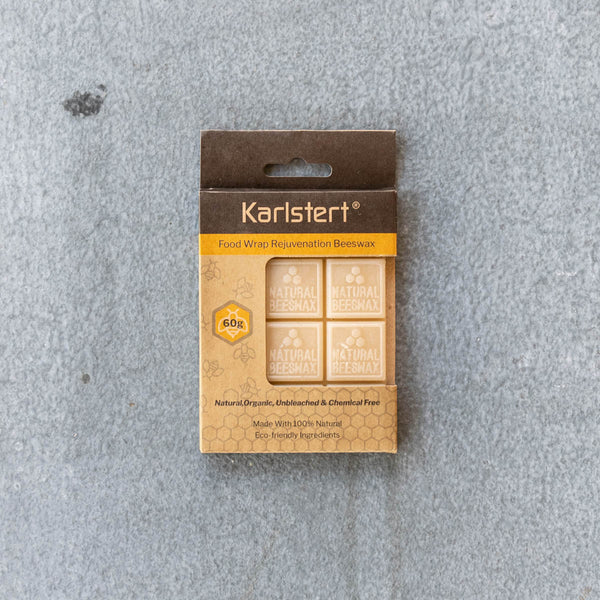 Make your own or rejuvenate beeswax food wraps with Karlstert Food Wrap Rejuvenation Beeswax, 60g.