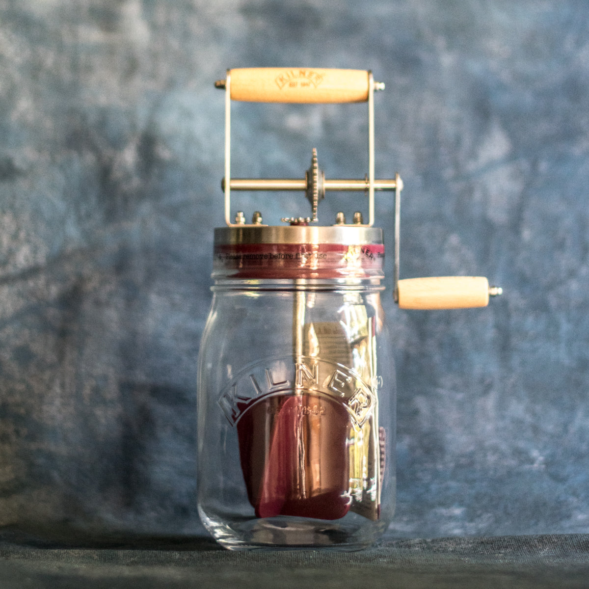 Kilner Glass Butter Churner with Paddles & Dish, Rubber, Glass