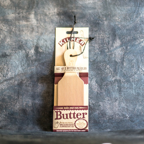Kilner timber butter paddles will make swift work of butter making at home. Make you own butter with the Kilner Butter Churner, or other beaters, and then use the Kilner butter paddles to shape your butter.