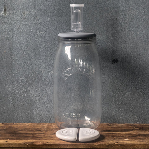 Kilner Fermentation Set for making 3 litres of sauerkraut, kimchi, and pickles, packed with vitamins, minerals and probiotic cultures. 