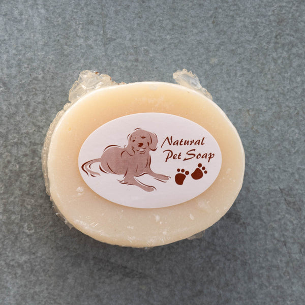 Natural Pet Soap with lavender, tea tree and neem oils. Especially for your pets, this hand made soap is made from natural and essential oils. Designed to aid healing of skin irritations, is a natural deterrent for fleas and will give your pet a great and healthy looking coat.