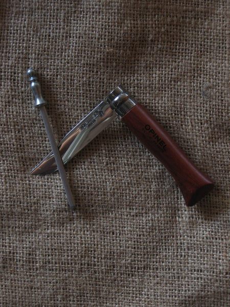 A slimline Opinel sharpening steel, small enough to comfortably carry in a pocket. 10cm.
