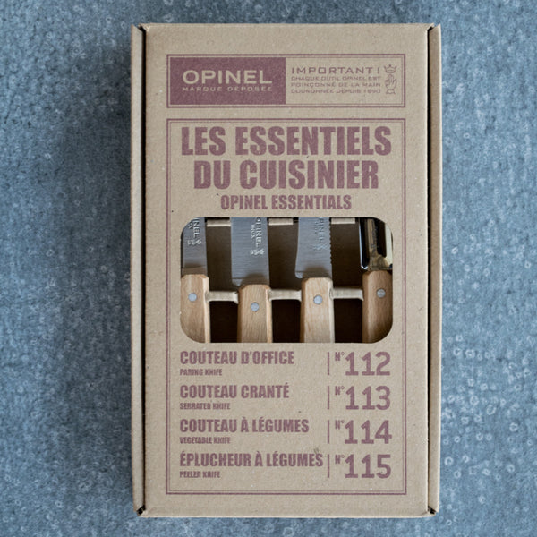 A useful and beautiful gift for the cook, Opinel's kitchen essentials set with stainless steel blades, available in beechwood, loft or fluoro colourway handles. 