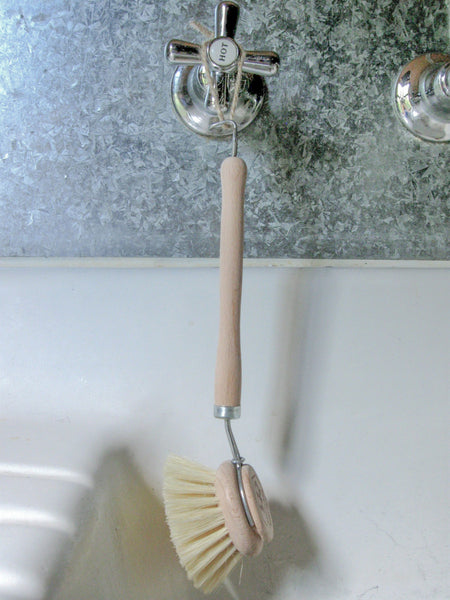One of our most popular goods in the store, the Redecker natural fibre dish brush. The round head is removable to add elbow grease to a pot disaster or use the timber handle to keep hands out of the hot water. 