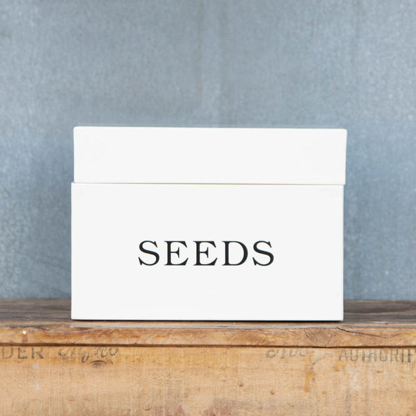 Seed Storage Box for saving, storing and organising your collected or bought seeds. The Seed Storage Box keeps seeds dry and protected from mice and other pests.