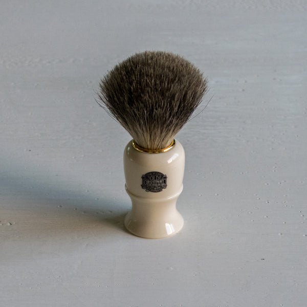 Shaving brush made from pure badger hair. Handmade in England.