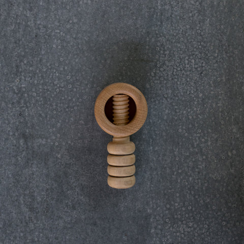 Enjoy the simplicity of this beechwood nutcracker, made in the Czech Republic. Unscrew to insert a nut, then tighten to crack the shell. Not suitable for Macadamia Nuts.